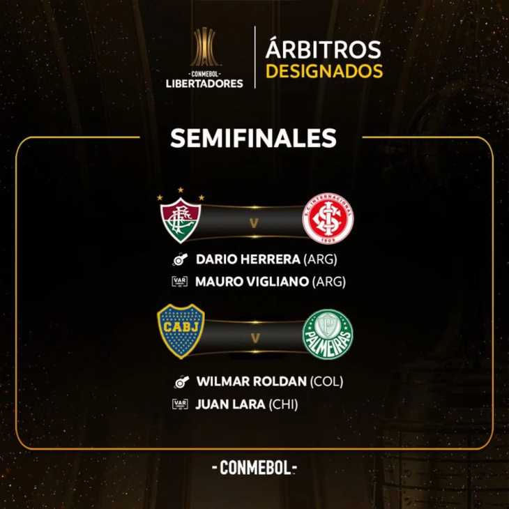 Se definió el árbitro para la ida de las semifinales de Copa Libertadores entre Boca y Palmeiras