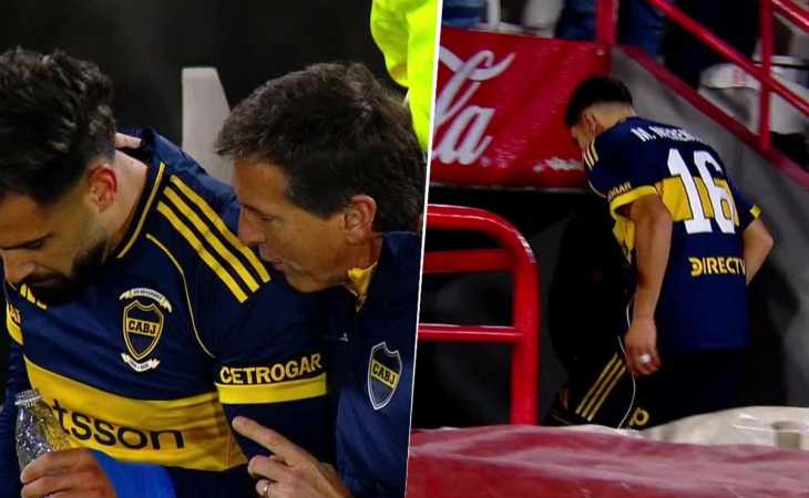 ¿Se enojó? Merentiel no sabía que Russo quería sacarlo y se fue directo al vestuario