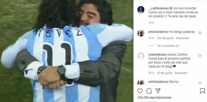 Tevez: Nunca te vas a morir en mi corazón