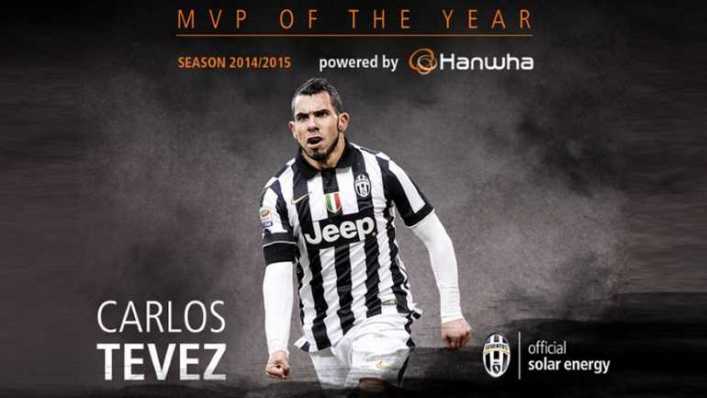 Tevez volvió a ser elegido como el mejor jugador de Juventus de la temporada