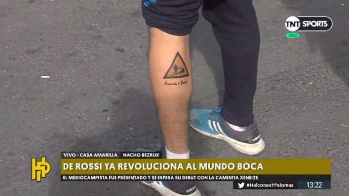 Un hincha de Boca se hizo un tatuaje en honor a De Rossi