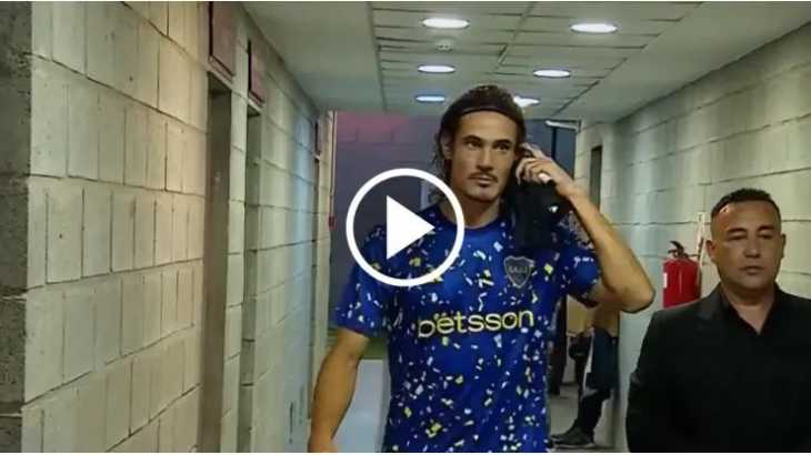 VIDEO: Esto hizo Cavani tras la suspensión del Estudiantes vs. Boca por el episodio de Javier Altamirano