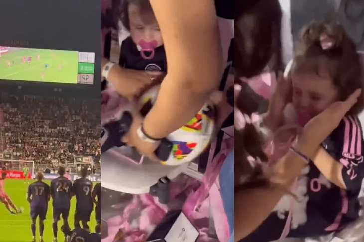 VIDEO: Messi le dio un pelotazo a su hija y su reacción se hace viral
