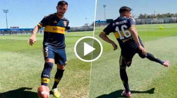 El divertido mano a mano entre Paredes y Merentiel: jueguitos con pelotas de tenis y fútbol americano