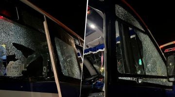 Feroz ataque a los hinchas de Boca en Chile: así quedaron los micros