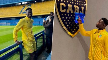 La selección de Benín visitó La Bombonera antes de enfrentar a Argentina