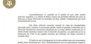 Oficial: la queja de la AFA a la Conmebol