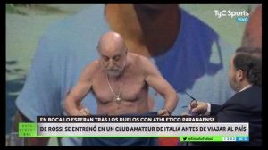 Pagani se sacó la ropa para comparar su físico con De Rossi