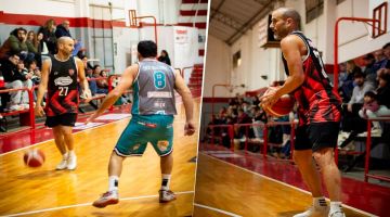 Rodrigo Palacio sigue ligado al deporte: reapareció en el básquet de Tres Arroyos