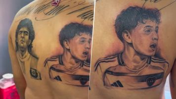 Un hincha de Boca se tatuó a Maradona y a Tomás Aranda