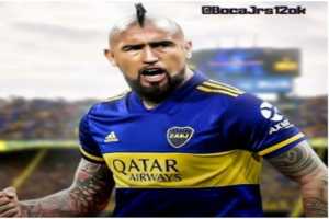 ¡Vidal se puso la camiseta de Boca!